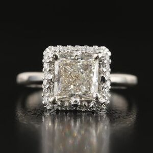 Tacori platinum Lab Grown Princess cut diamond engagement ring 1.30 ctw Size 5